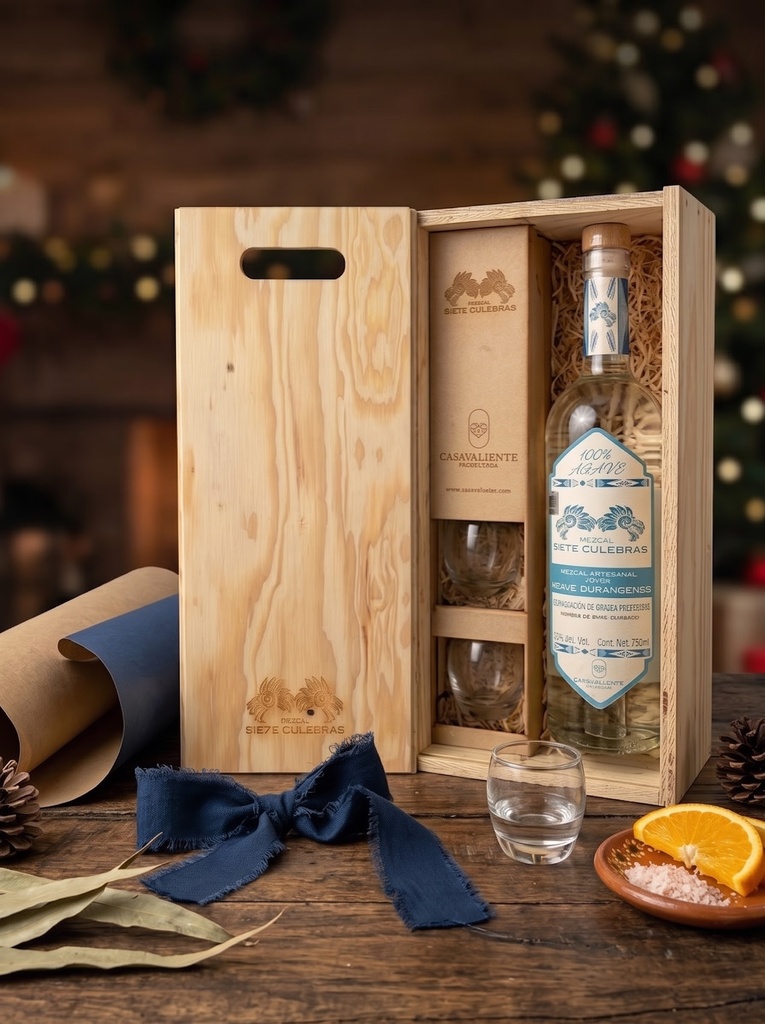 Caja Edición Especial Mezcal Sie7e Culebras 750 ml